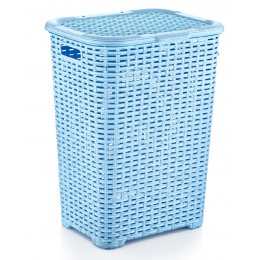 Корзина (60 л) с крышкой Dunya plastik (ротанг)