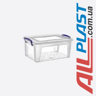 Контейнер прозрачный прямоугольный с зажимами 15л Dunya plastik