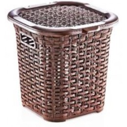 Корзина (15 л) с крышкой универсальная Dunya plastik (ротанг) Корзина (15 л) с крышкой универсальная Dunya plastik (ротанг)