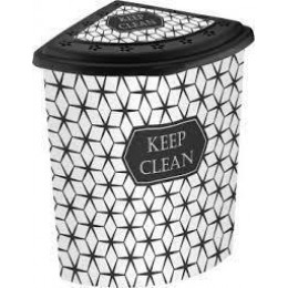 Корзина для белья угловая с рисунком Keep Clean "ELIF" Корзина для белья угловая с рисунком Keep Clean "ELIF"