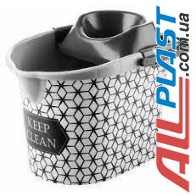 Ведро МОП с отжимом с рисунком Keep clean 13л "ELIF" Ведро МОП с отжимом с рисунком Keep clean 13л "ELIF"