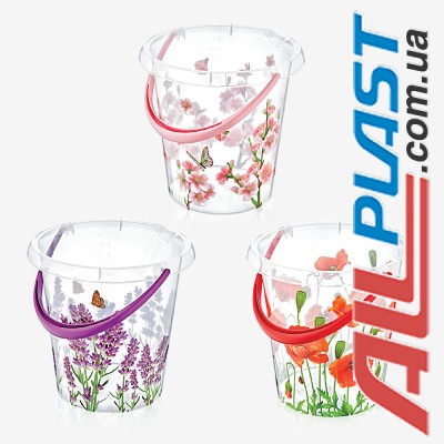 Ведро 12л прозрачное с рисунком "Irak plastik" Ведро 12л прозрачное с рисунком "Irak plastik"