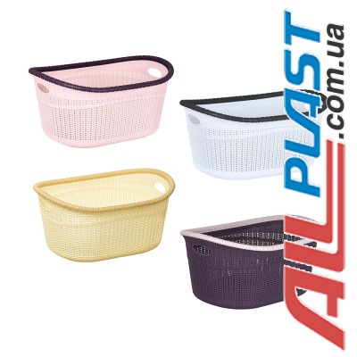 Корзина для белья "Вязка" с ручками коричневая "Irak Plastik"